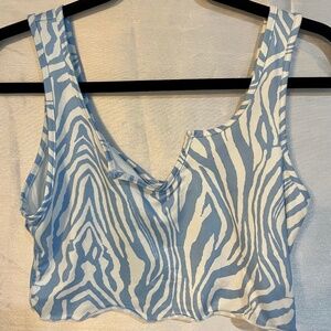 NWOT SHEIN Zebra Striped Crop Top Size L